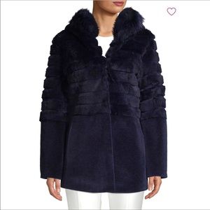 Blue Duck Genuine Fur Coat in Navy